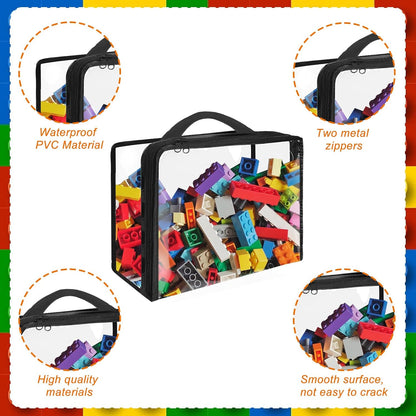 Extra Large PVC Toy Storage Bags with Zippered Closure, Portable Toy Organizer for Board Games, Building Blocks, Books
