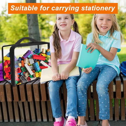 Extra Large PVC Toy Storage Bags with Zippered Closure, Portable Toy Organizer for Board Games, Building Blocks, Books