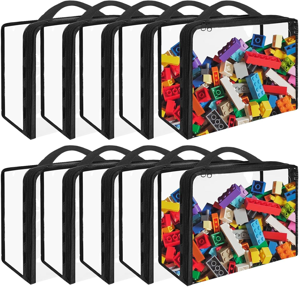 Extra Large PVC Toy Storage Bags with Zippered Closure, Portable Toy Organizer for Board Games, Building Blocks, Books