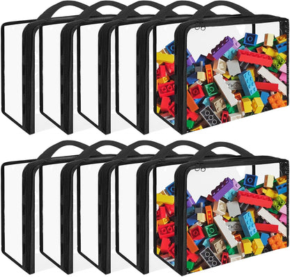 Extra Large PVC Toy Storage Bags with Zippered Closure, Portable Toy Organizer for Board Games, Building Blocks, Books