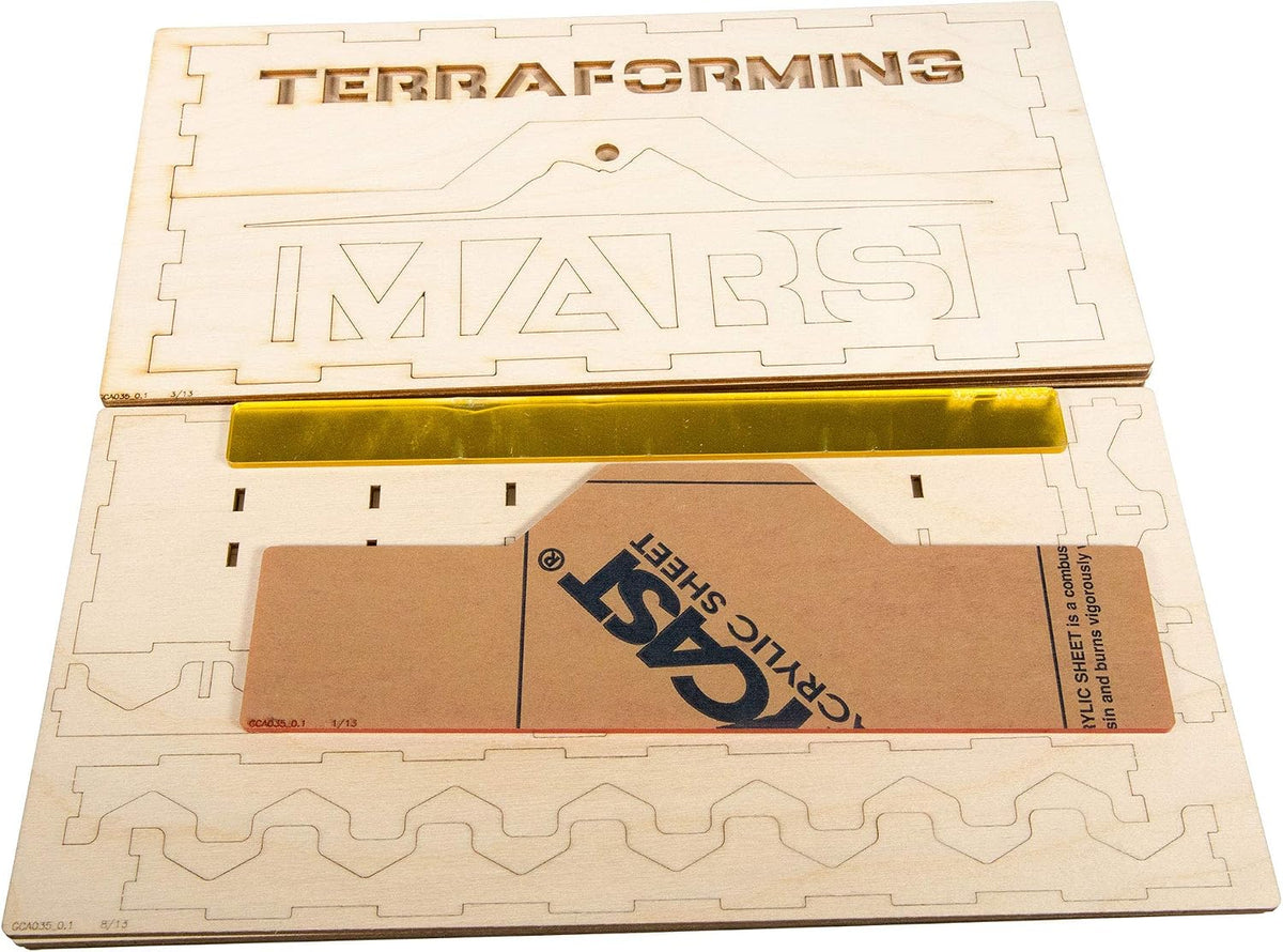 Game Organizer Compatible with Terraforming Mars: Ares Expedition - Wooden Game Organizing Box with Multiple Trays