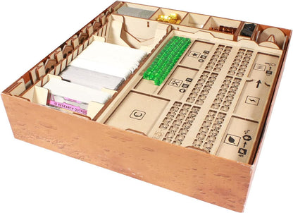 Game Organizer Compatible with Terraforming Mars: Ares Expedition - Wooden Game Organizing Box with Multiple Trays