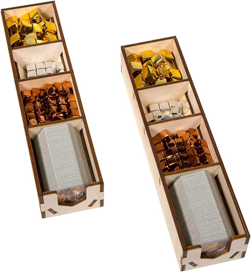 Game Organizer Compatible with Terraforming Mars: Ares Expedition - Wooden Game Organizing Box with Multiple Trays