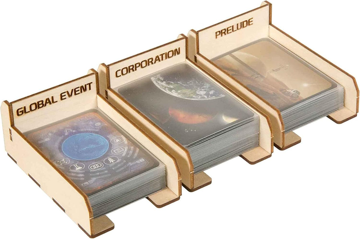 Game Organizer Compatible with Terraforming Mars: Ares Expedition - Wooden Game Organizing Box with Multiple Trays