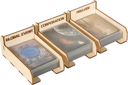 Game Organizer Compatible with Terraforming Mars: Ares Expedition - Wooden Game Organizing Box with Multiple Trays