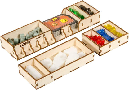 Game Organizer Compatible with Terraforming Mars: Ares Expedition - Wooden Game Organizing Box with Multiple Trays