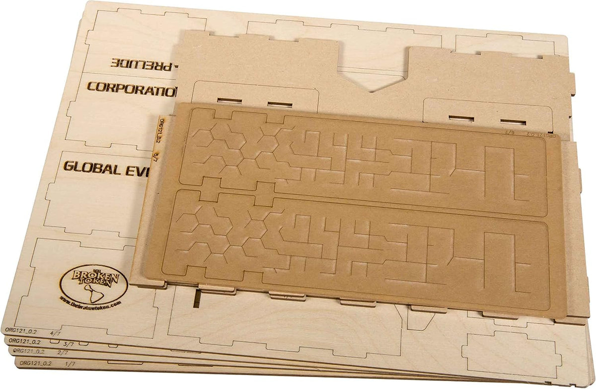 Game Organizer Compatible with Terraforming Mars: Ares Expedition - Wooden Game Organizing Box with Multiple Trays