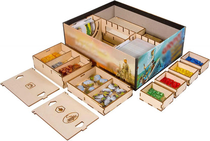 Game Organizer Compatible with Terraforming Mars: Ares Expedition - Wooden Game Organizing Box with Multiple Trays