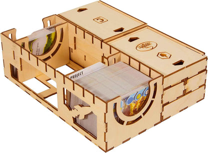 Game Organizer Compatible with Terraforming Mars: Ares Expedition - Wooden Game Organizing Box with Multiple Trays
