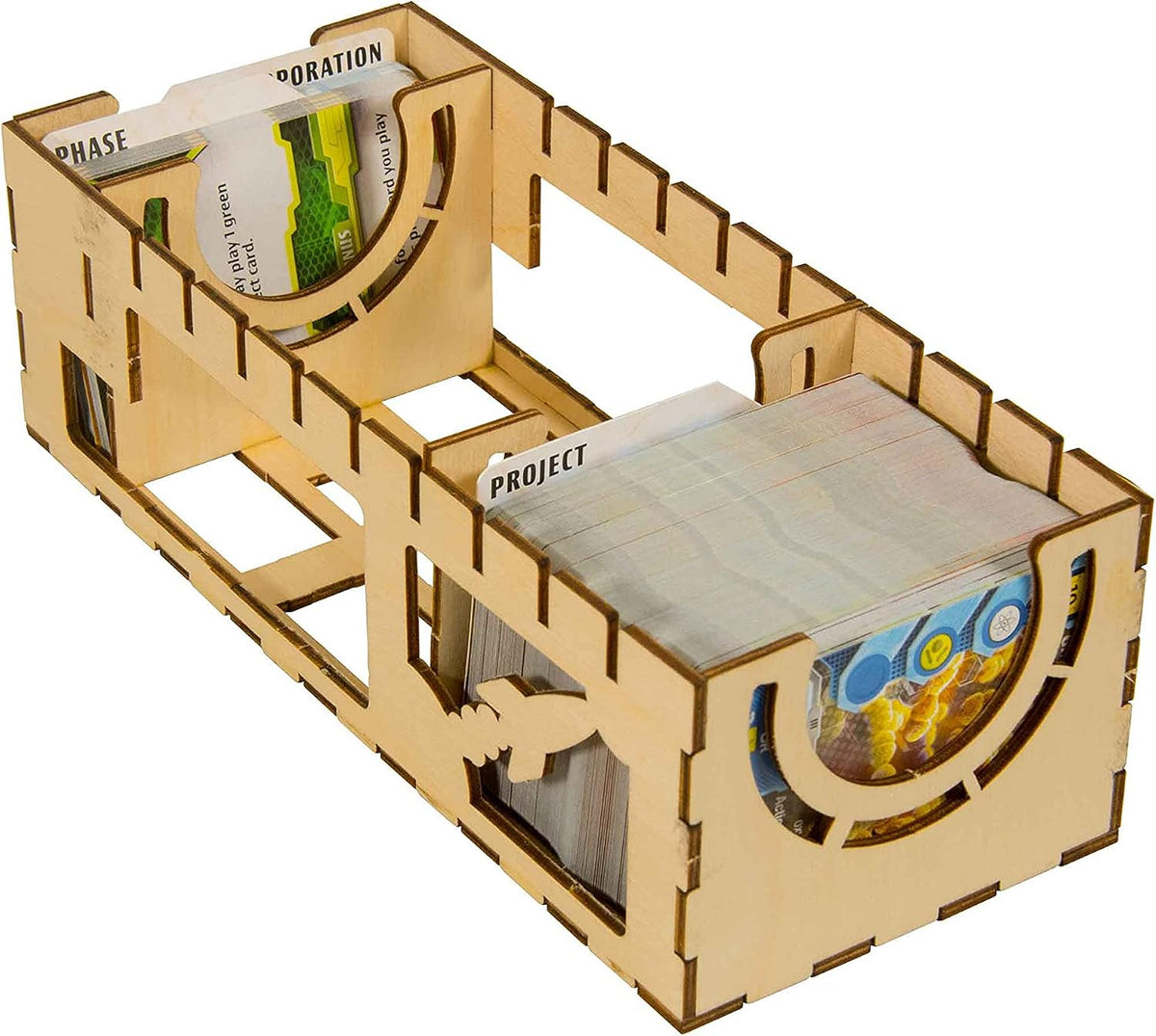 Game Organizer Compatible with Terraforming Mars: Ares Expedition - Wooden Game Organizing Box with Multiple Trays