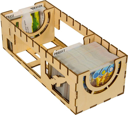 Game Organizer Compatible with Terraforming Mars: Ares Expedition - Wooden Game Organizing Box with Multiple Trays