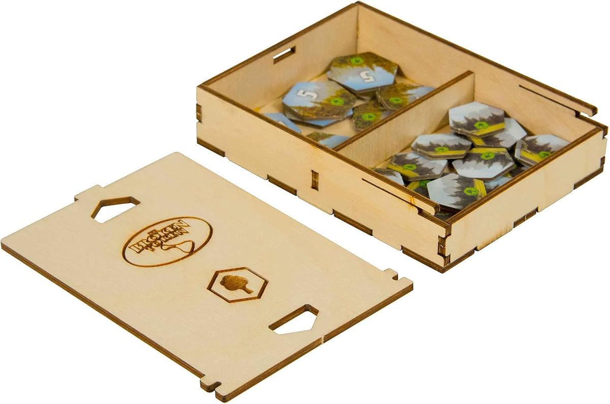 Game Organizer Compatible with Terraforming Mars: Ares Expedition - Wooden Game Organizing Box with Multiple Trays