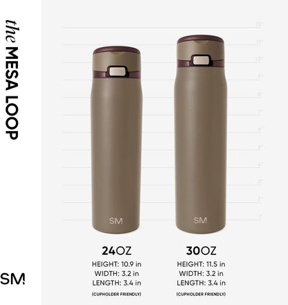 Water Bottle with Straw & Handle | 30oz | Blue | Mesa Loop Insulated Water Bottle for School, Sports, Travel | Leak Proof, Stainless Steel | Deep Dune - Colors A