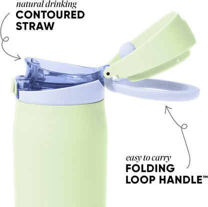 Water Bottle with Straw & Handle | 30oz | Blue | Mesa Loop Insulated Water Bottle for School, Sports, Travel | Leak Proof, Stainless Steel | Deep Dune - Colors A