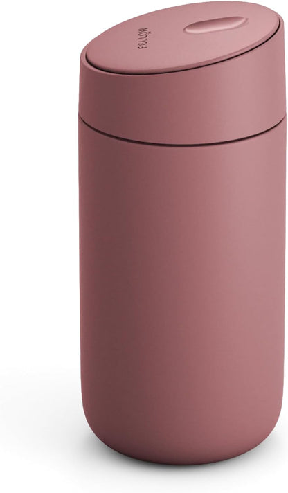 Carter Slide Ceramic Lined Travel Coffee Mug 12 oz, One-Handed Lid | No Metallic Taste Stainless Steel Coffee Tumbler, Leak-Proof, Hot 6Hr Cold 6Hr, BPA-Free, Dishwasher Safe, Stone Blue