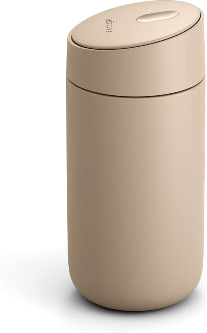 Carter Slide Ceramic Lined Travel Coffee Mug 12 oz, One-Handed Lid | No Metallic Taste Stainless Steel Coffee Tumbler, Leak-Proof, Hot 6Hr Cold 6Hr, BPA-Free, Dishwasher Safe, Stone Blue