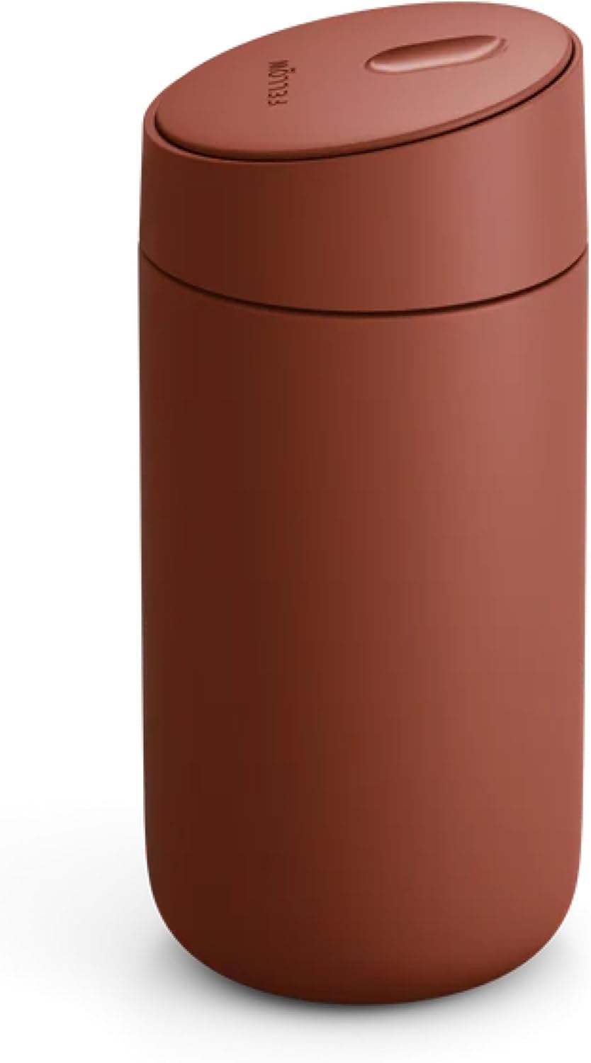 Carter Slide Ceramic Lined Travel Coffee Mug 12 oz, One-Handed Lid | No Metallic Taste Stainless Steel Coffee Tumbler, Leak-Proof, Hot 6Hr Cold 6Hr, BPA-Free, Dishwasher Safe, Stone Blue