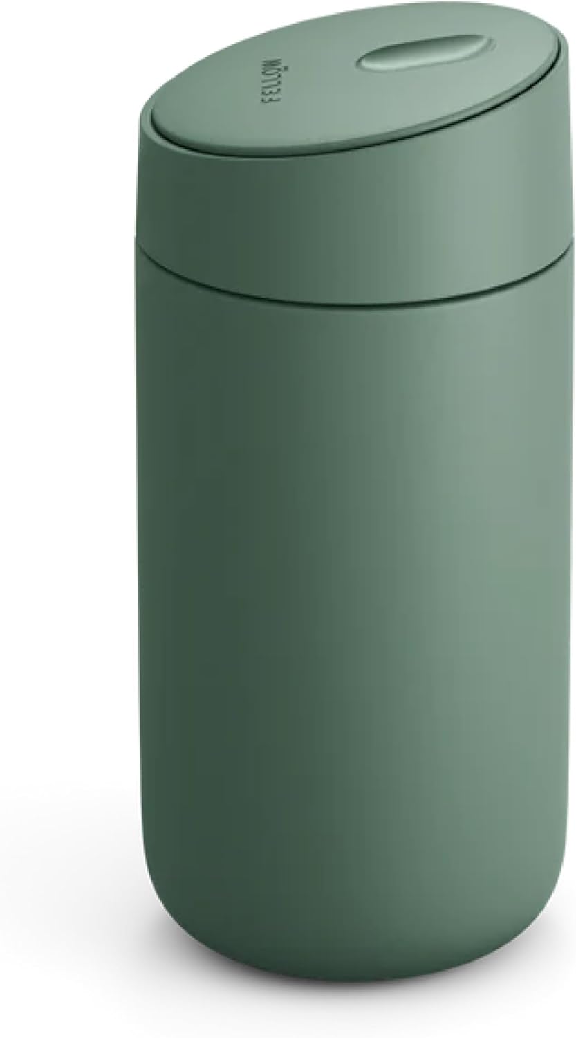 Carter Slide Ceramic Lined Travel Coffee Mug 12 oz, One-Handed Lid | No Metallic Taste Stainless Steel Coffee Tumbler, Leak-Proof, Hot 6Hr Cold 6Hr, BPA-Free, Dishwasher Safe, Stone Blue