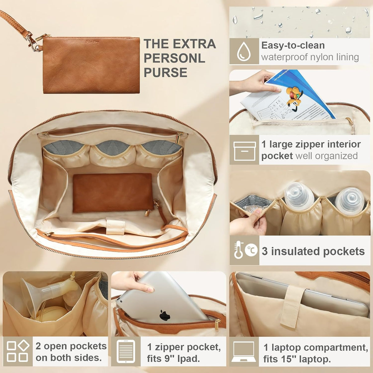 Diaper Bag Tote Leather Diaper Bag Backpack Pañaleras Para Bebe