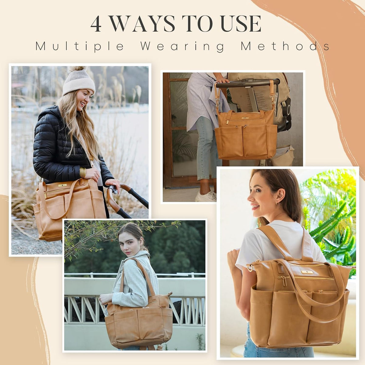 Diaper Bag Tote Leather Diaper Bag Backpack Pañaleras Para Bebe