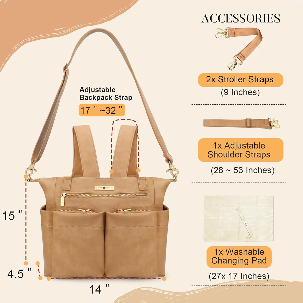 Diaper Bag Tote Leather Diaper Bag Backpack Pañaleras Para Bebe