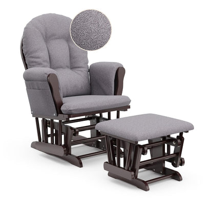 Premium Hoop Glider & Ottoman, Espresso/Gray Swirl - Colors B