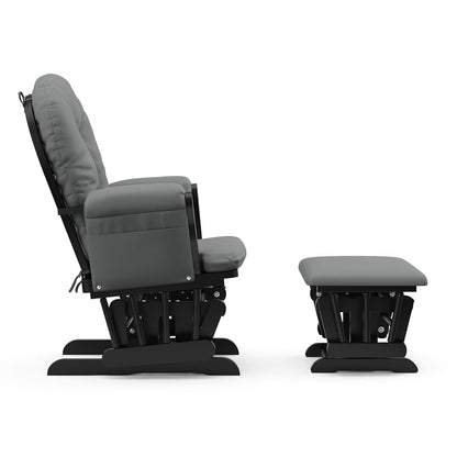 Premium Hoop Glider & Ottoman, Espresso/Gray Swirl - Colors B