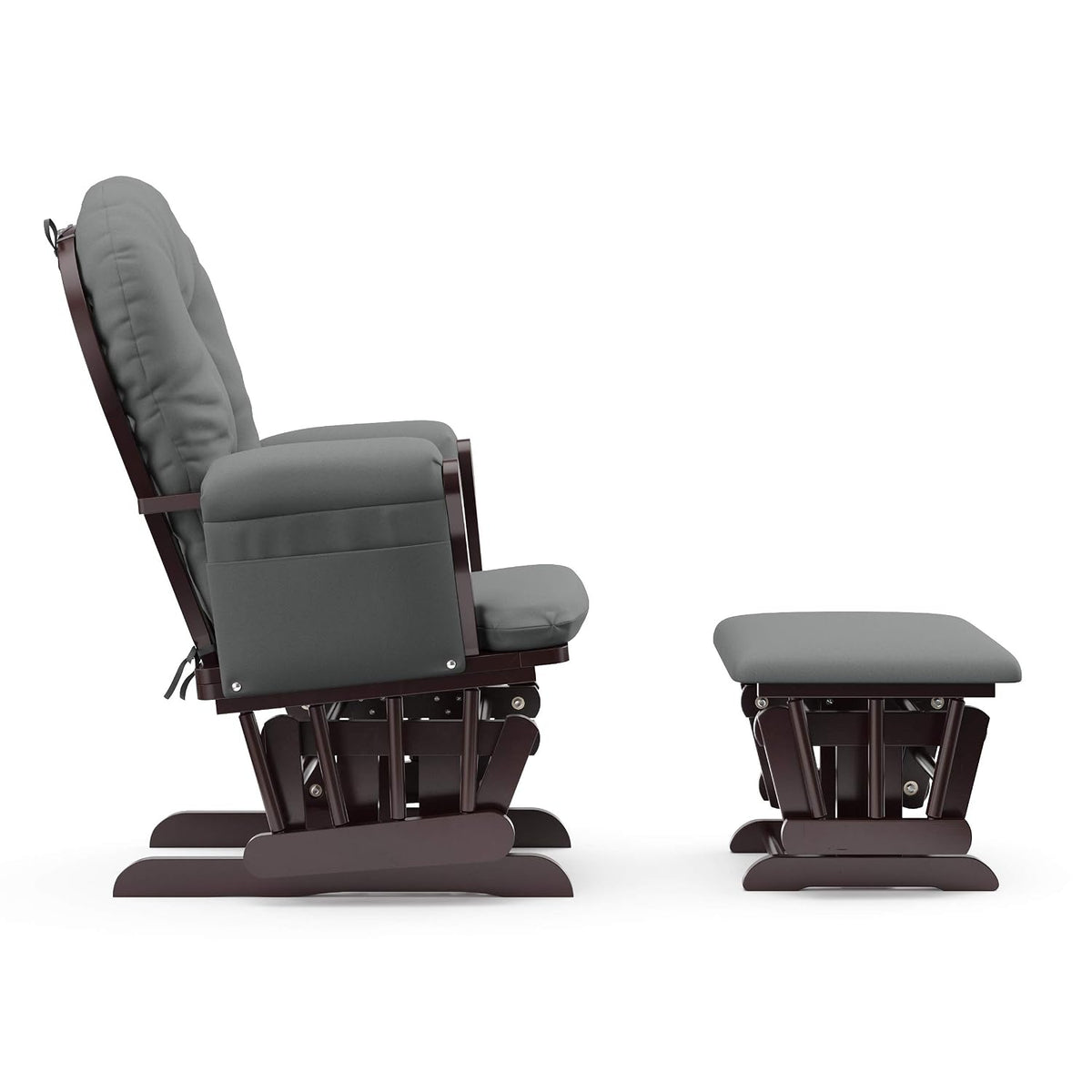 Premium Hoop Glider & Ottoman, Espresso/Gray Swirl - Colors B
