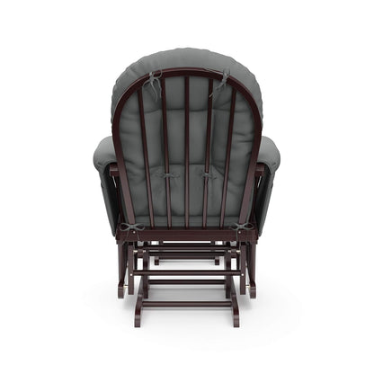 Premium Hoop Glider & Ottoman, Espresso/Gray Swirl - Colors B