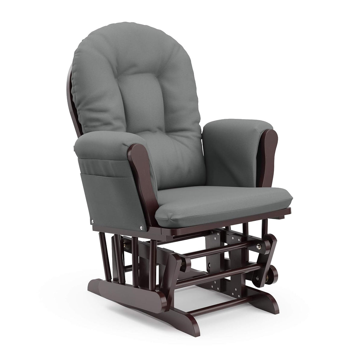Premium Hoop Glider & Ottoman, Espresso/Gray Swirl - Colors B