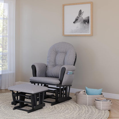 Premium Hoop Glider & Ottoman, Espresso/Gray Swirl - Colors B