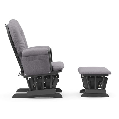 Premium Hoop Glider & Ottoman, Espresso/Gray Swirl - Colors B