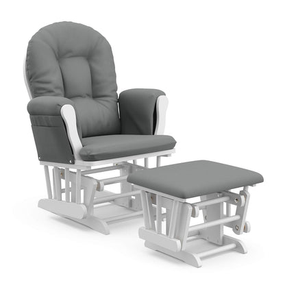 Premium Hoop Glider & Ottoman, Espresso/Gray Swirl - Colors B