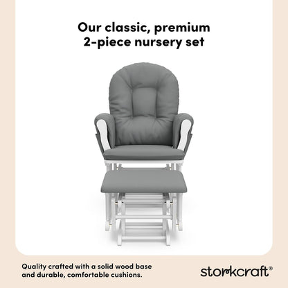 Premium Hoop Glider & Ottoman, Espresso/Gray Swirl - Colors B