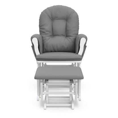 Premium Hoop Glider & Ottoman, Espresso/Gray Swirl - Colors B