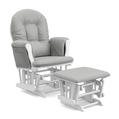 Premium Hoop Glider & Ottoman, Espresso/Gray Swirl - Colors B