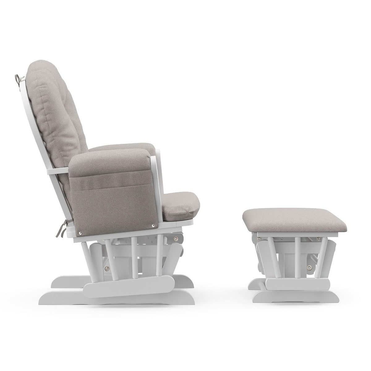 Premium Hoop Glider & Ottoman, Espresso/Gray Swirl - Colors B