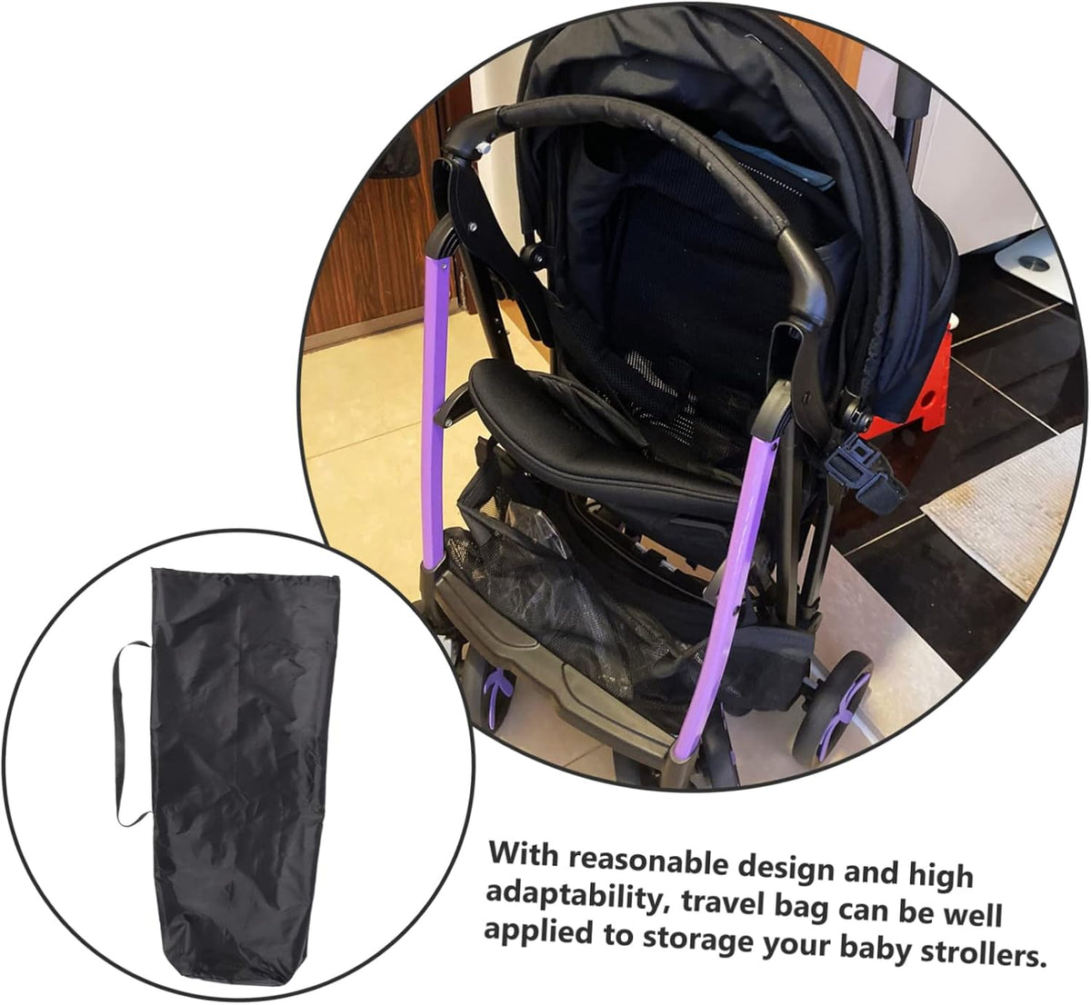 Stroller Travel Bag for Airplane Organizer for Double Single Strollers with Straps Protects From Damage for Gate Check Travel