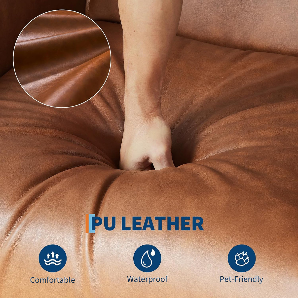 Power Recliner Chair, 270° Swivel Rocking Glider with USB Charging Port, PU Leather Upholstered Fabric, Ergonomic Modern Nursery Chair for Living Room, Bedroom, Nursery (Camel)