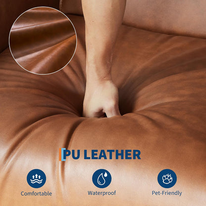 Power Recliner Chair, 270° Swivel Rocking Glider with USB Charging Port, PU Leather Upholstered Fabric, Ergonomic Modern Nursery Chair for Living Room, Bedroom, Nursery (Camel)