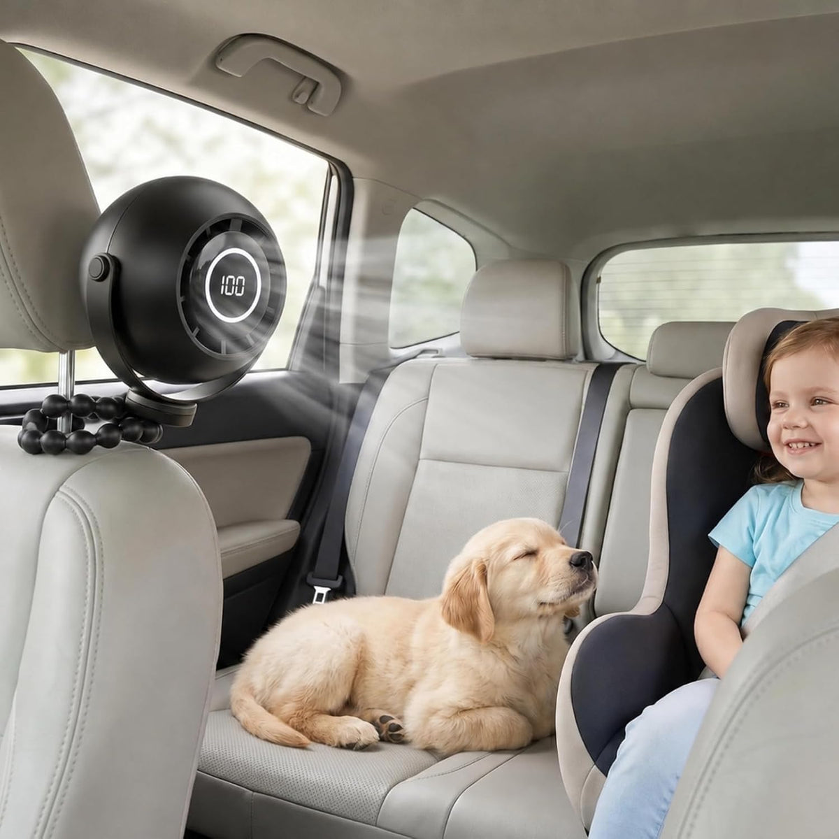 Portable Stroller Fan with Flexible Tripod, Pinch-Proof for Baby & Pets
