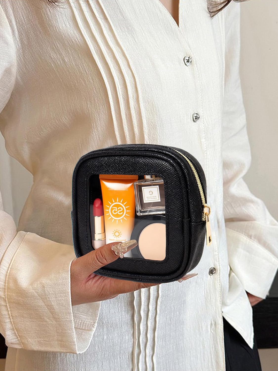 Diaper Bag Organizer Pouch Set, Waterproof Travel Clear Makeup Bag Set for Women Small Toiletry Bag Travel Packing Organizer Bags Cosmetic Case with Zipper Compact Car Organizer Bag