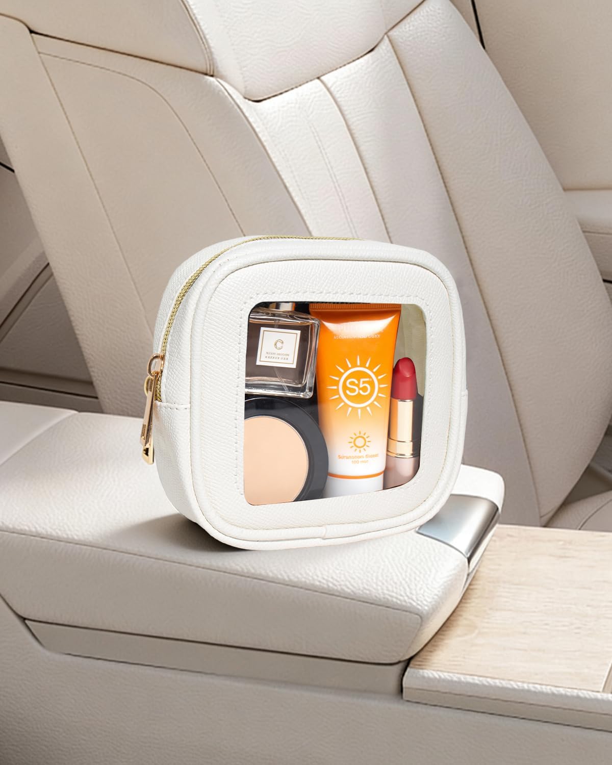 Diaper Bag Organizer Pouch Set, Waterproof Travel Clear Makeup Bag Set for Women Small Toiletry Bag Travel Packing Organizer Bags Cosmetic Case with Zipper Compact Car Organizer Bag