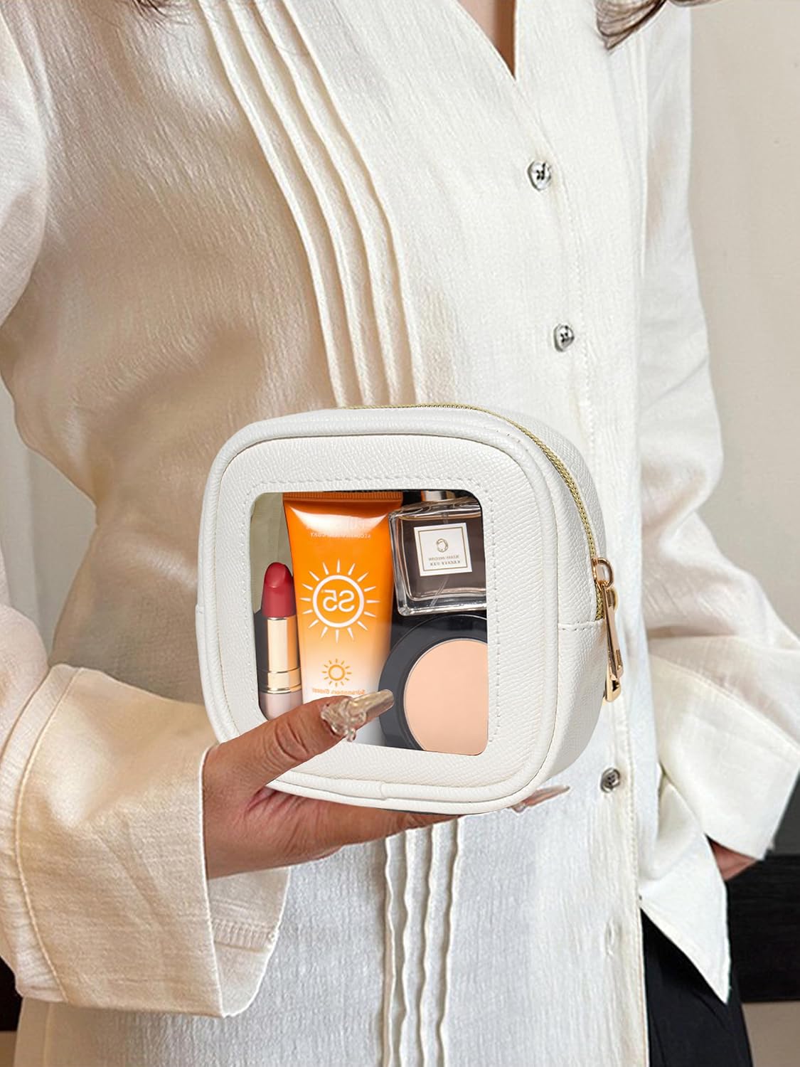 Diaper Bag Organizer Pouch Set, Waterproof Travel Clear Makeup Bag Set for Women Small Toiletry Bag Travel Packing Organizer Bags Cosmetic Case with Zipper Compact Car Organizer Bag
