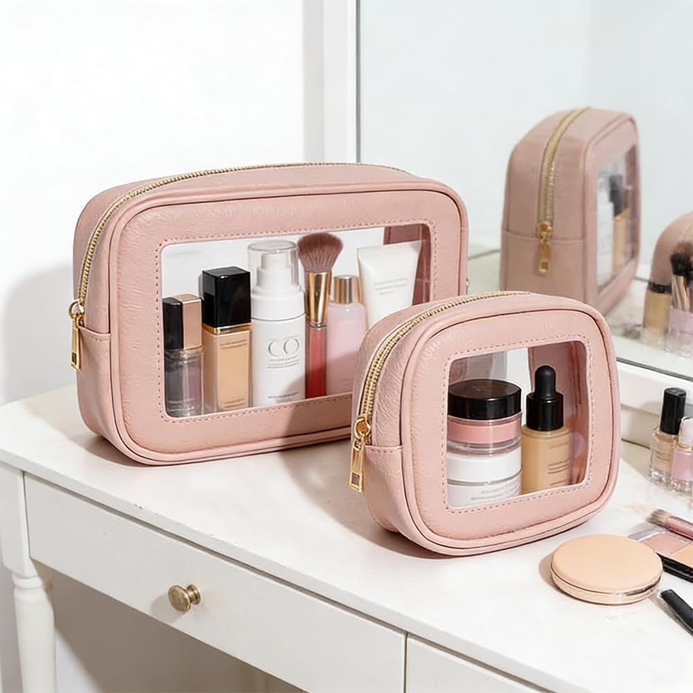 Diaper Bag Organizer Pouch Set, Waterproof Travel Clear Makeup Bag Set for Women Small Toiletry Bag Travel Packing Organizer Bags Cosmetic Case with Zipper Compact Car Organizer Bag