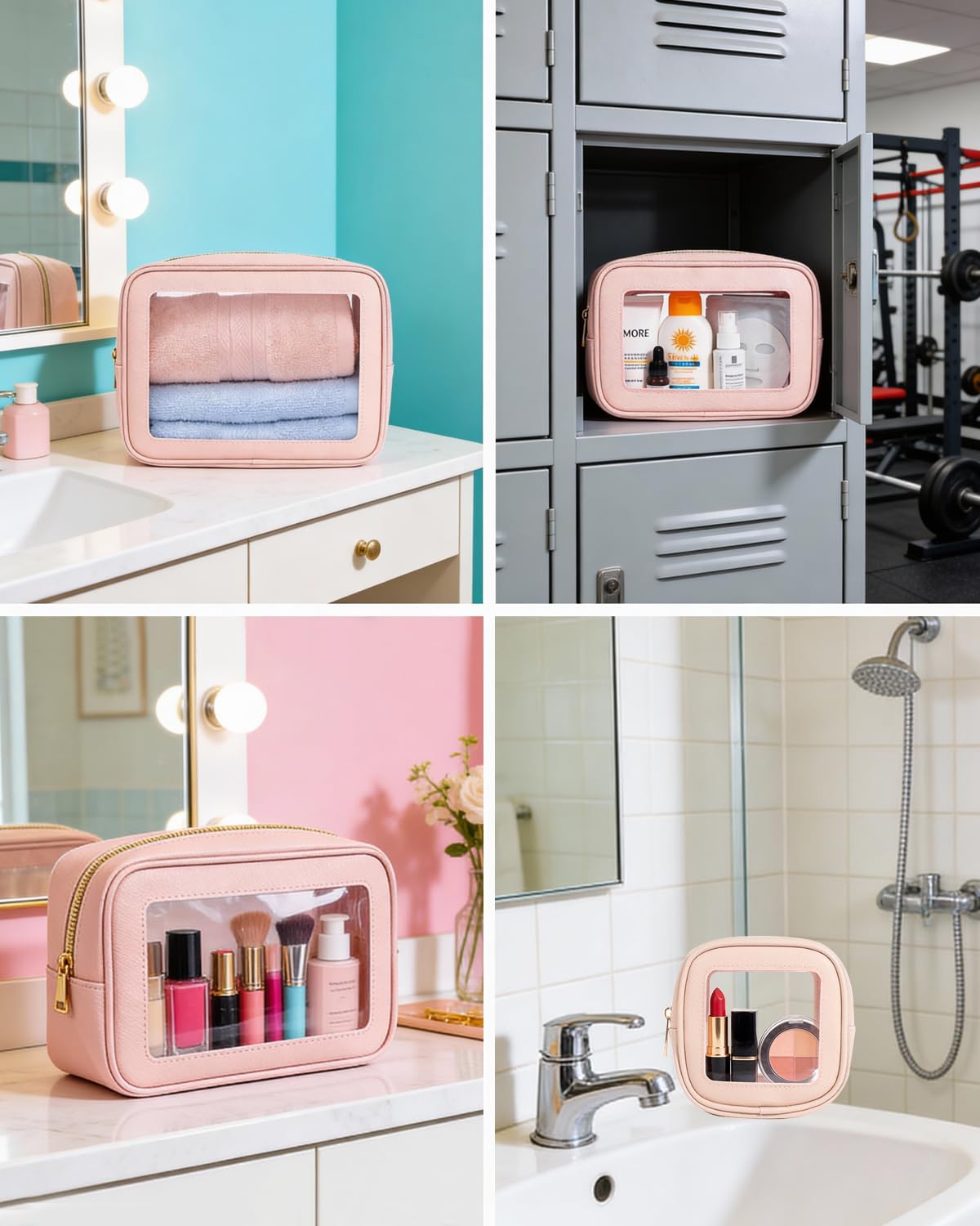 Diaper Bag Organizer Pouch Set, Waterproof Travel Clear Makeup Bag Set for Women Small Toiletry Bag Travel Packing Organizer Bags Cosmetic Case with Zipper Compact Car Organizer Bag