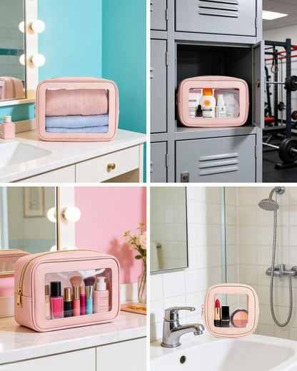 Diaper Bag Organizer Pouch Set, Waterproof Travel Clear Makeup Bag Set for Women Small Toiletry Bag Travel Packing Organizer Bags Cosmetic Case with Zipper Compact Car Organizer Bag