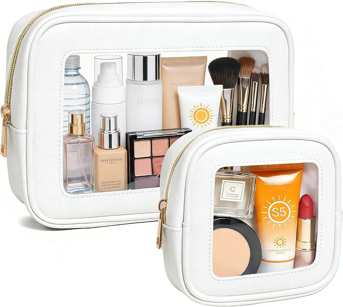 Diaper Bag Organizer Pouch Set, Waterproof Travel Clear Makeup Bag Set for Women Small Toiletry Bag Travel Packing Organizer Bags Cosmetic Case with Zipper Compact Car Organizer Bag