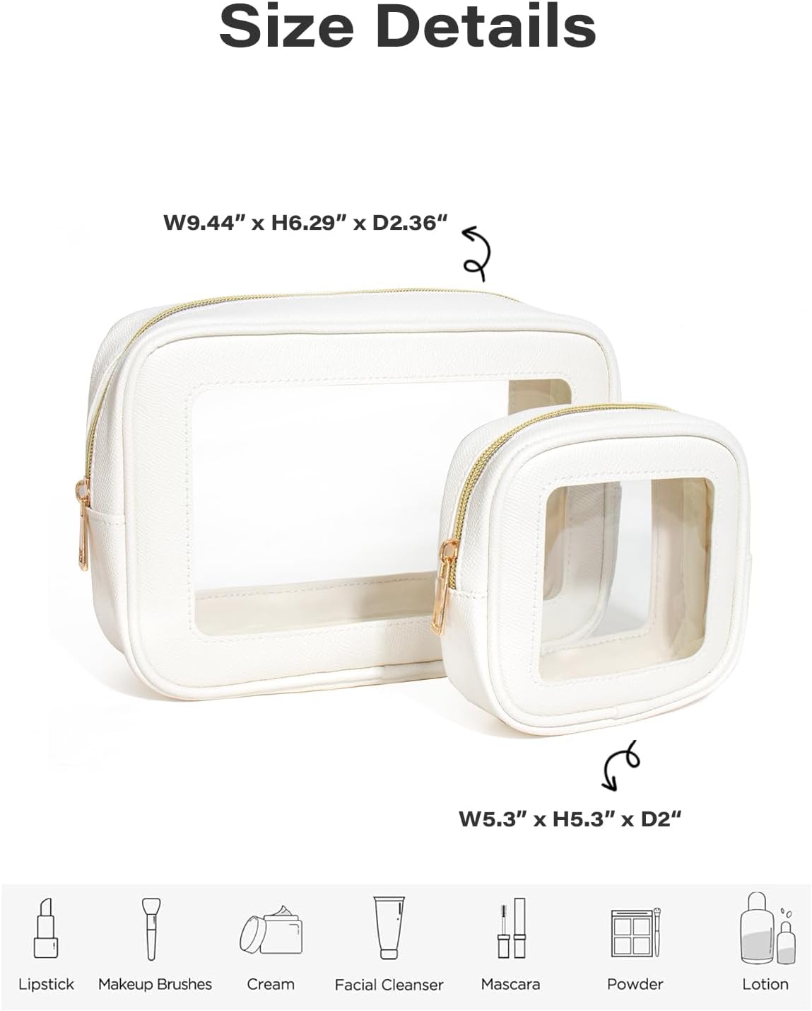 Diaper Bag Organizer Pouch Set, Waterproof Travel Clear Makeup Bag Set for Women Small Toiletry Bag Travel Packing Organizer Bags Cosmetic Case with Zipper Compact Car Organizer Bag