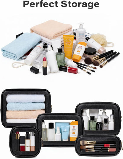 Diaper Bag Organizer Pouch Set, Waterproof Travel Clear Makeup Bag Set for Women Small Toiletry Bag Travel Packing Organizer Bags Cosmetic Case with Zipper Compact Car Organizer Bag